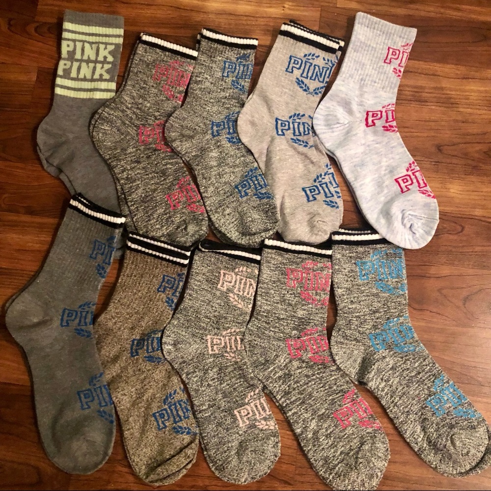 Bundle of 10 Pairs Victoria's Secret VS PINK Socks - Picture 2 of 3